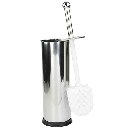 HOME BASICS HideAway Polished Stainless Steel Toilet Brush , Silver TB00079